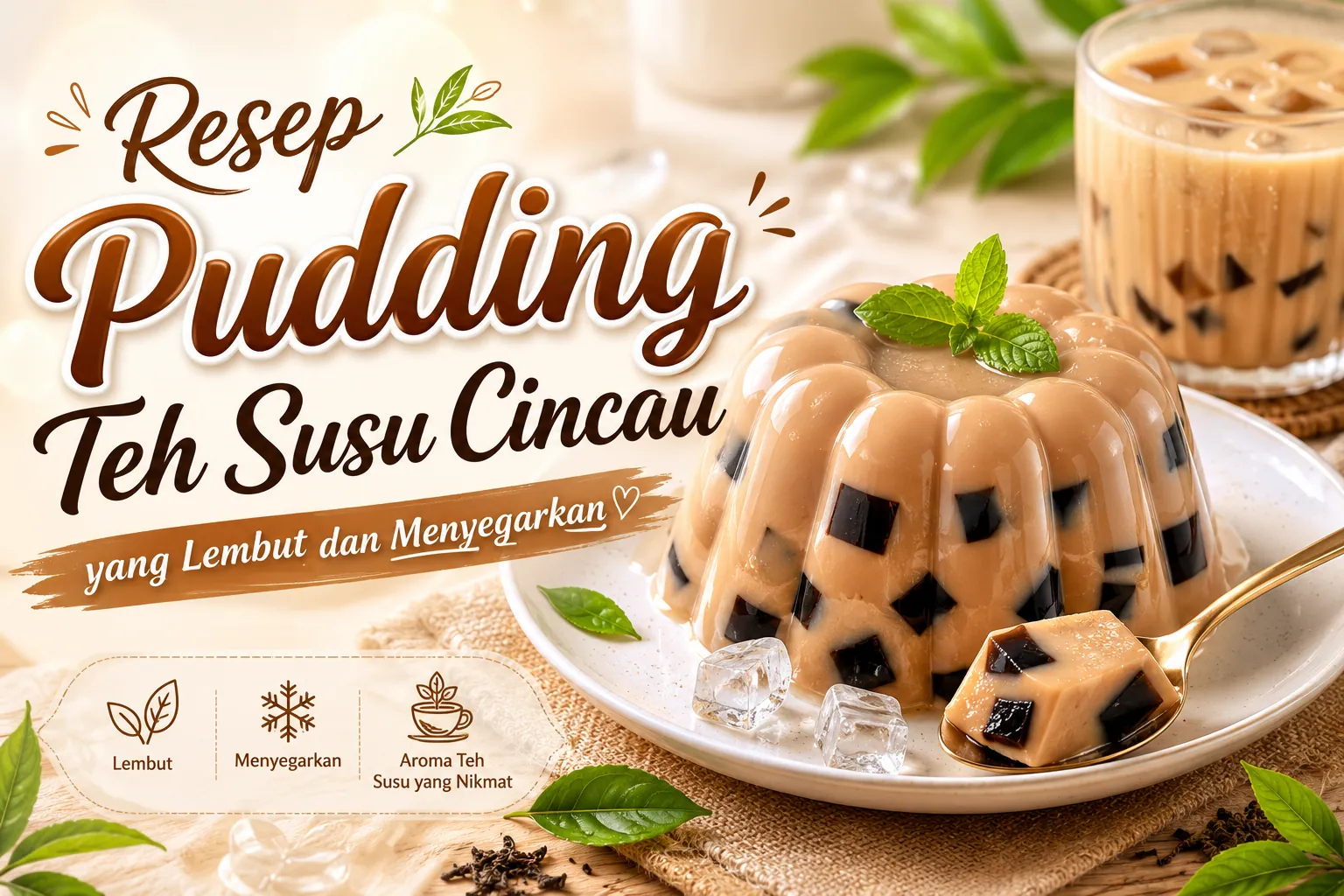 resep-pudding-teh-susu-cincau-enak-lembut-dan-menyegarkan