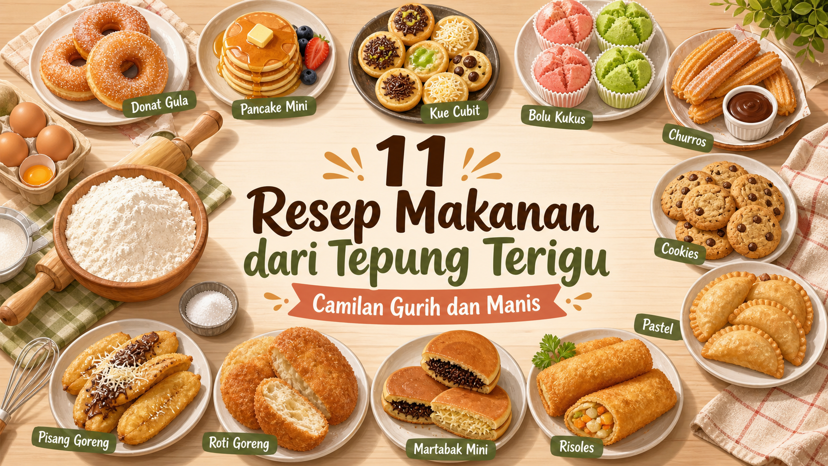 11 Resep Makanan dari Tepung Terigu, Camilan Gurih dan Manis - terigu