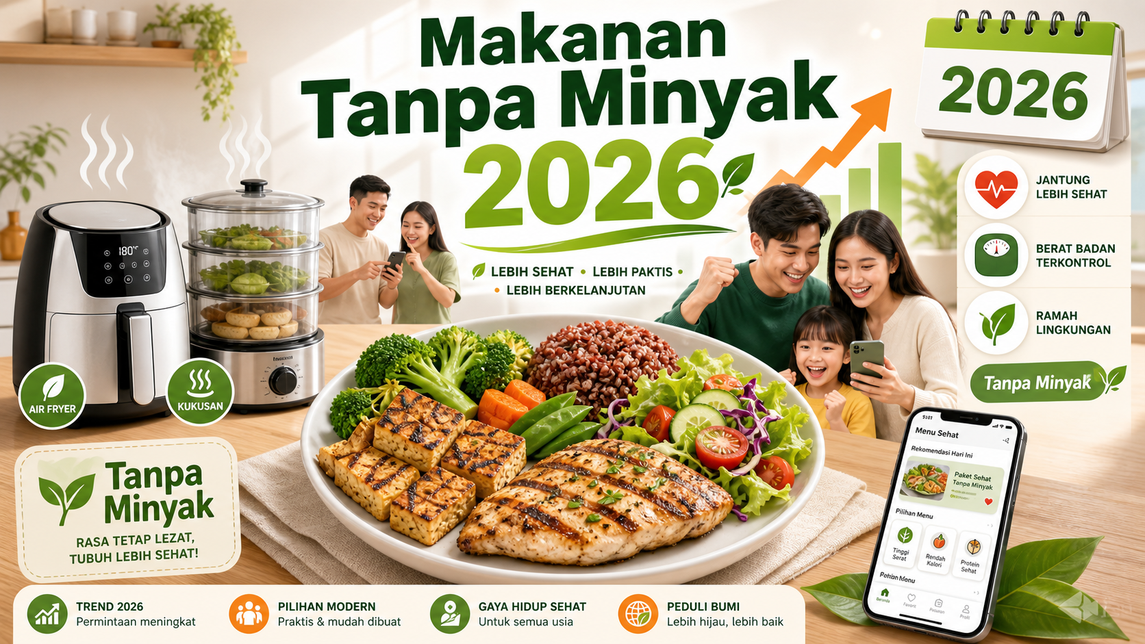 Kenapa Makanan Tanpa Minyak Makin Diminati pada 2026? - resep