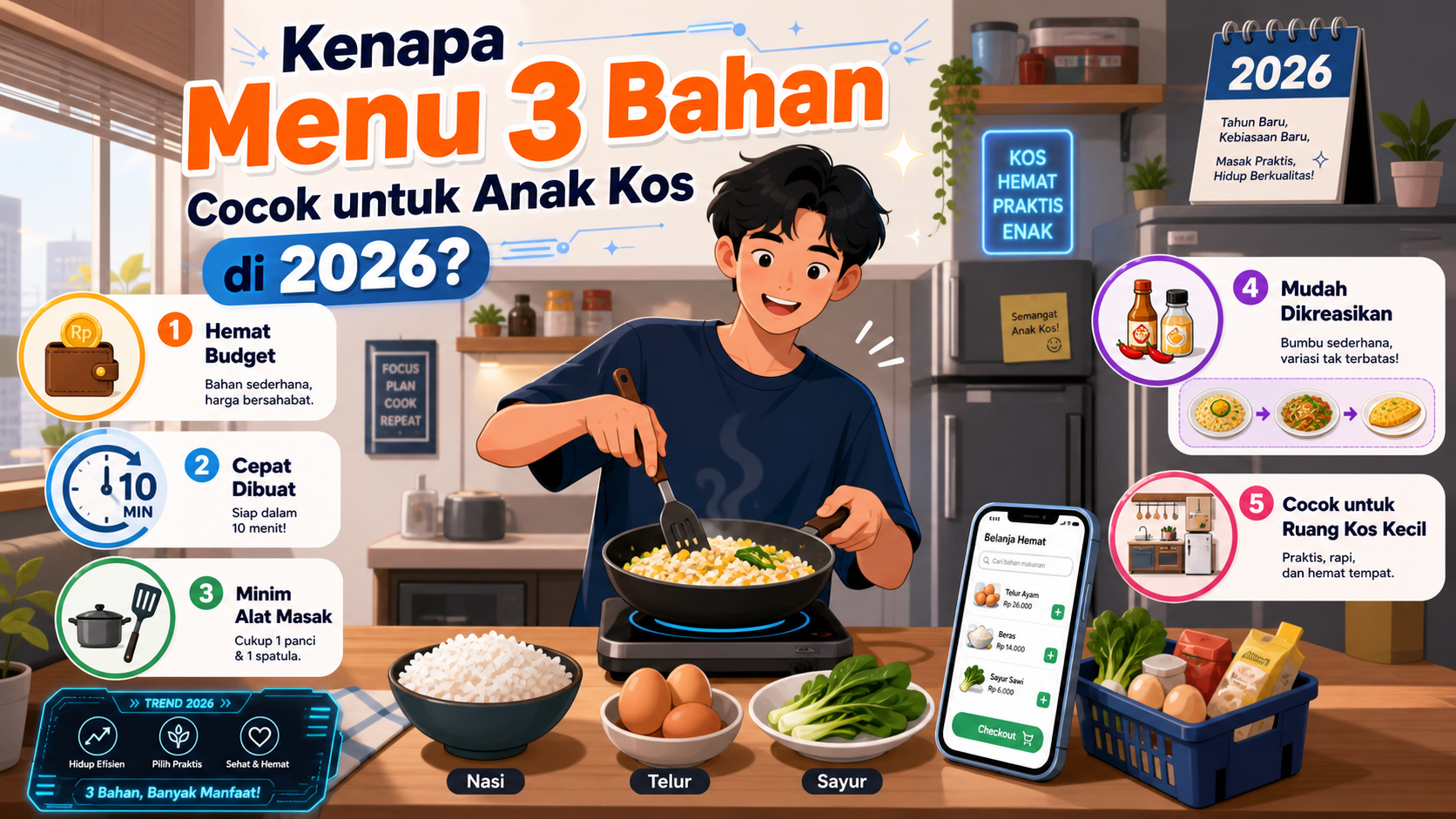 Kenapa Menu 3 Bahan Cocok untuk Anak Kos di 2026? - resep