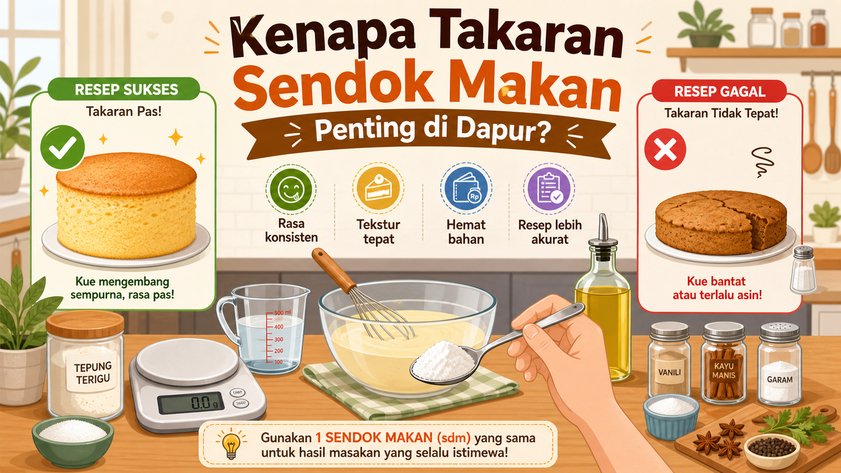 Kenapa Takaran Sendok Makan Penting di Dapur? - sendok
