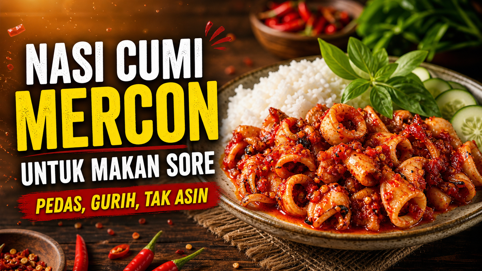 nasi - Nasi Cumi Mercon untuk Makan Sore Pedas, Gurih Tak Asin Plus Foto