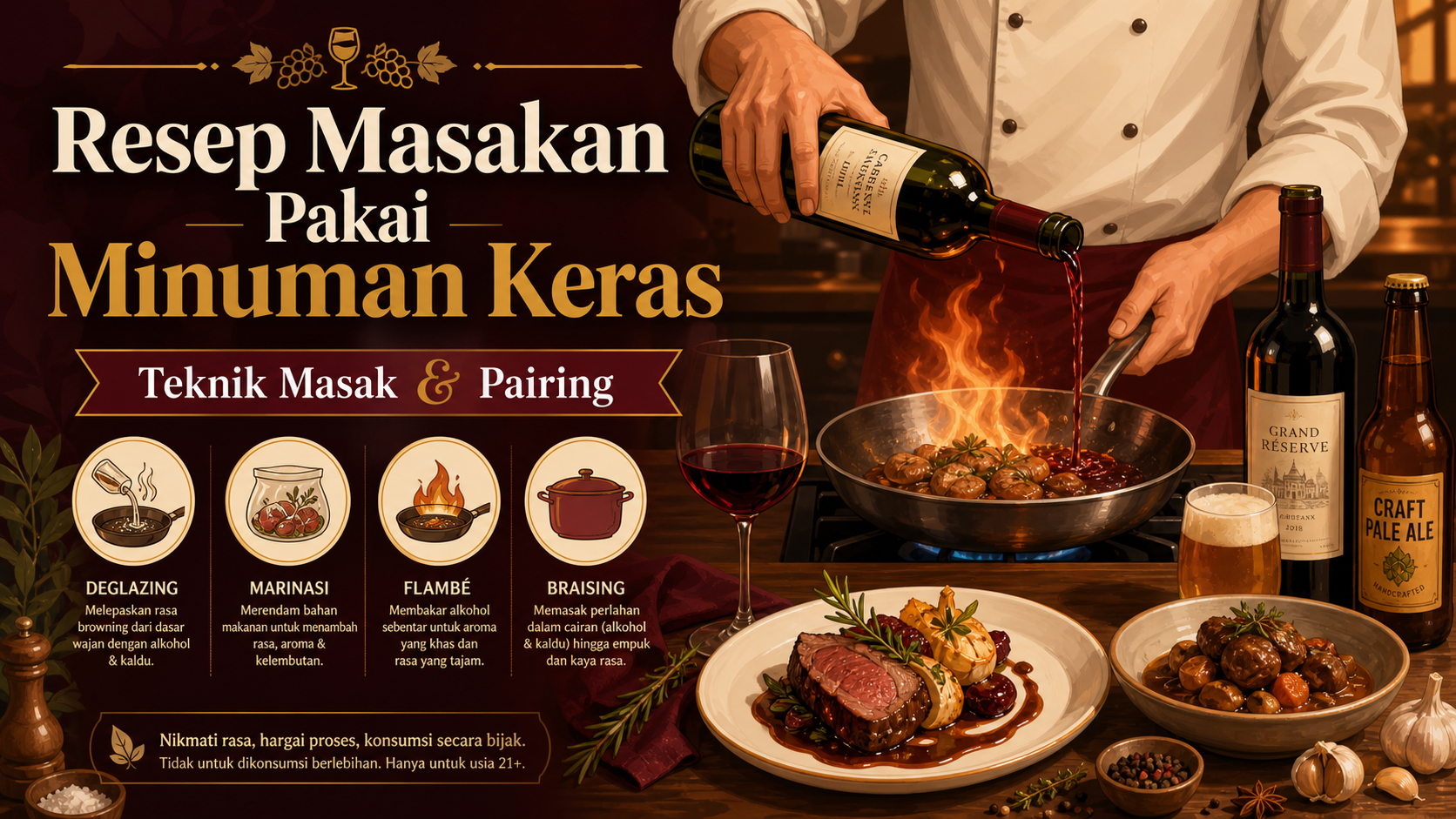Resep Masakan Pakai Minuman Keras: Teknik Masak dan Pairing - alkohol