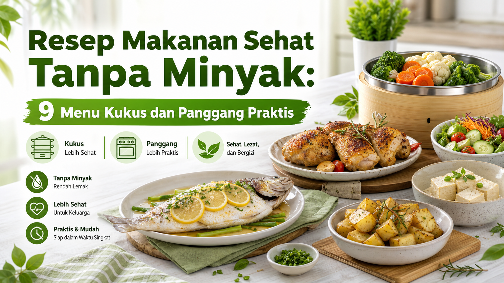 resep - Resep Makanan Sehat Tanpa Minyak: 9 Menu Kukus dan Panggang Praktis