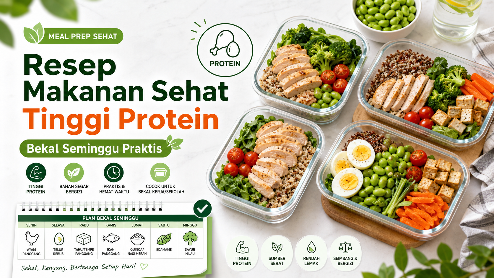 resep - Resep Makanan Sehat Tinggi Protein untuk Bekal Seminggu Praktis