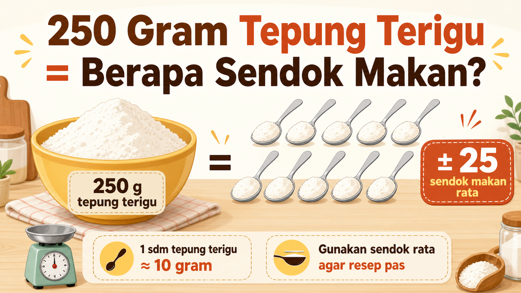 Takaran 250 Gram Tepung Terigu ke Sendok Makan Biar Resep Pas - tepung