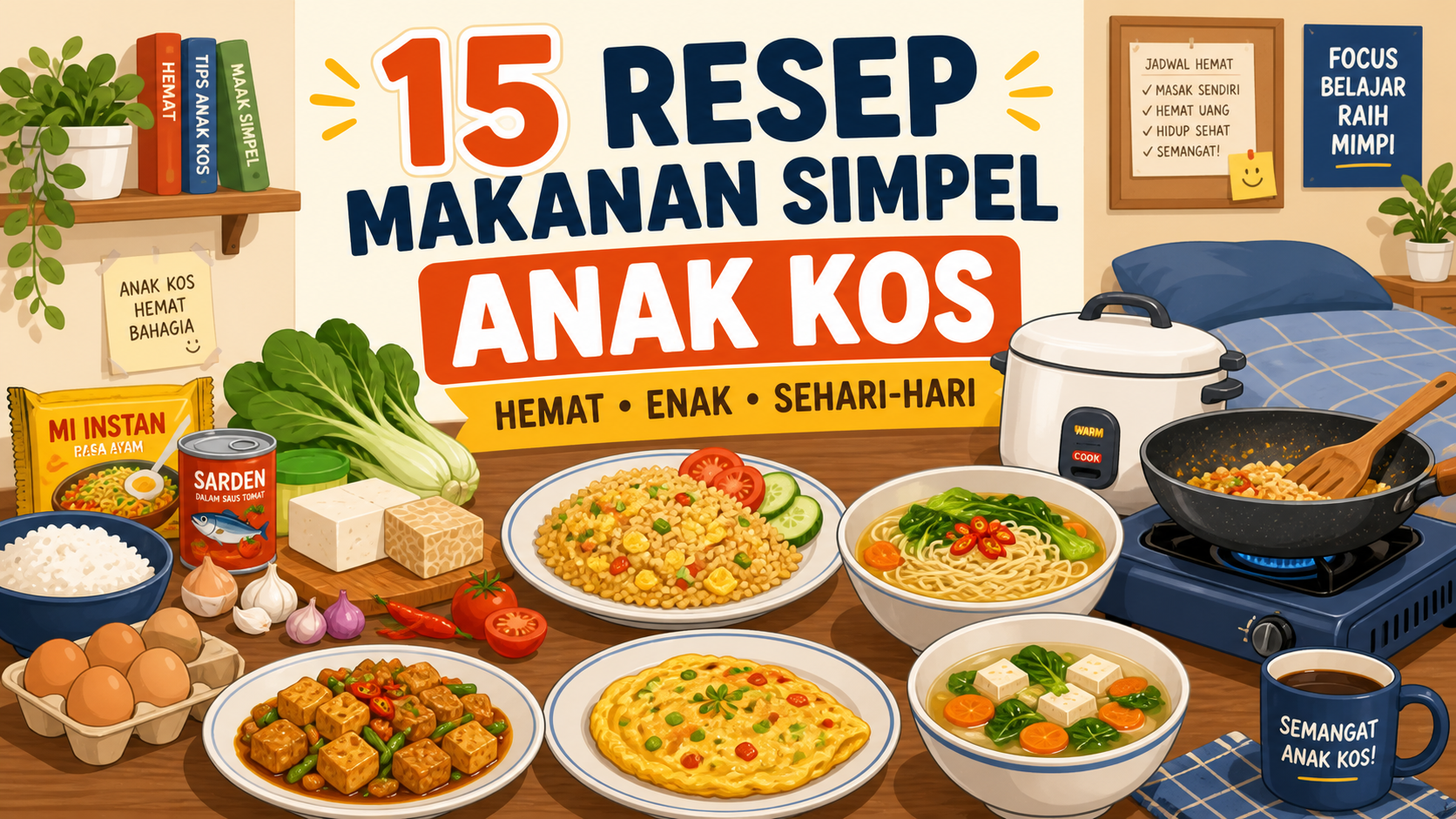 15 Resep Makanan Simpel Anak Kos, Hemat dan Enak Sehari-hari - makanan