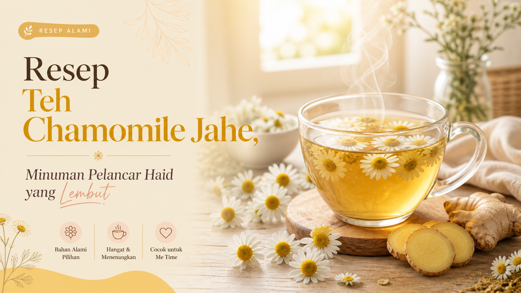 haid - Resep Teh Chamomile Jahe, Minuman Pelancar Haid yang Lembut