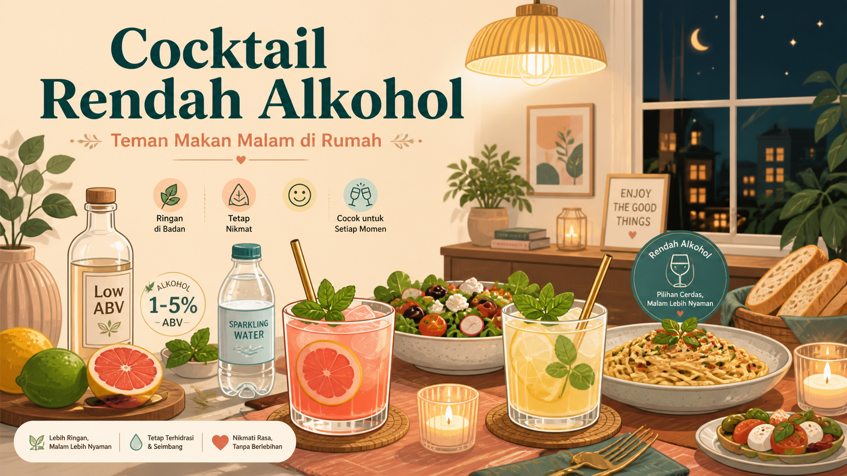 Kenapa Cocktail Rendah Alkohol Cocok untuk Makan Malam di Rumah? - cocktail
