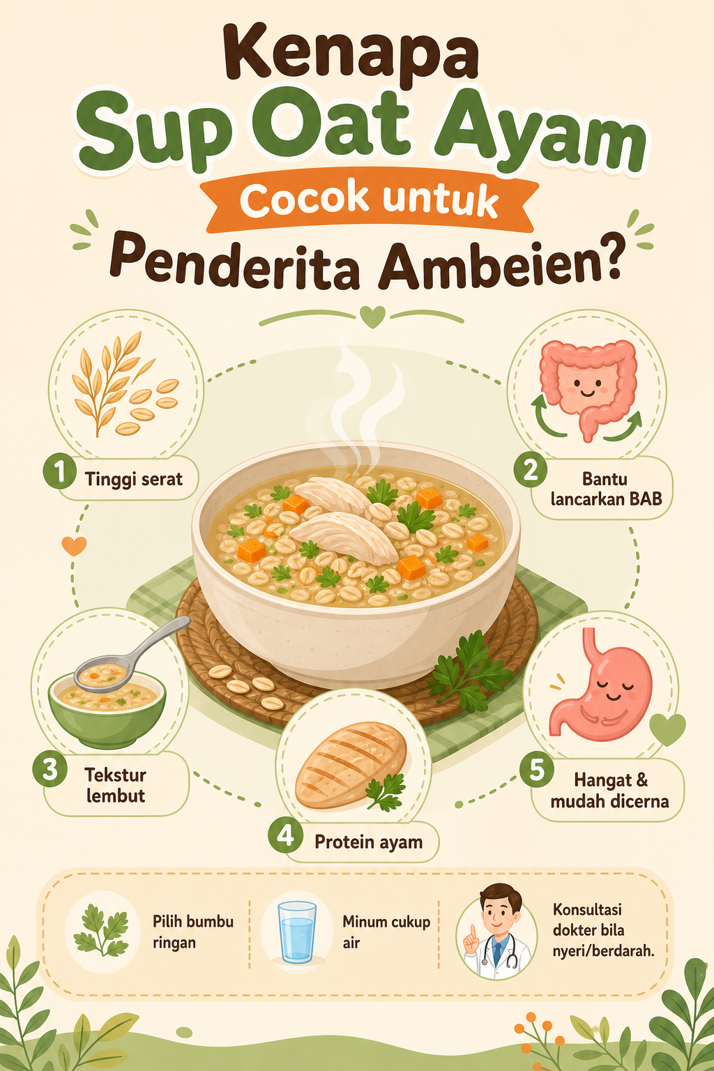 Kenapa Sup Oat Ayam Cocok untuk Penderita Ambeien? - ambeien