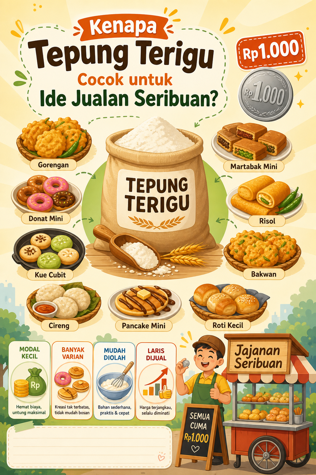 Kenapa Tepung Terigu Cocok untuk Ide Jualan Seribuan? - terigu