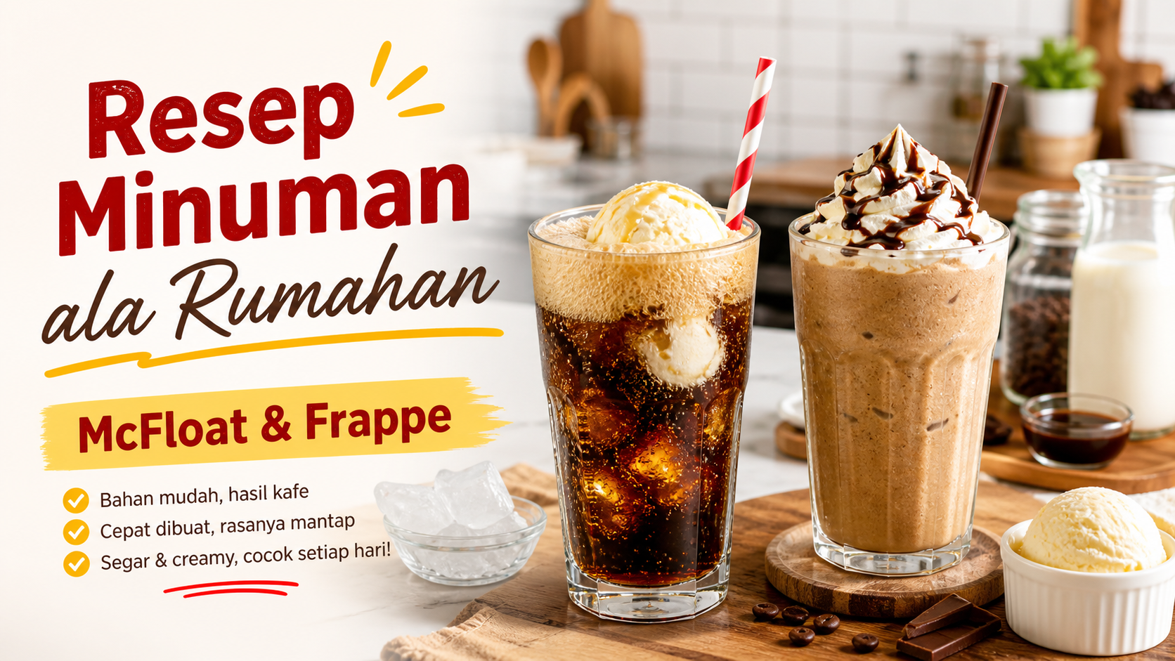 mcdonalds - Resep Minuman McDonald’s ala Rumahan: McFloat dan Frappe