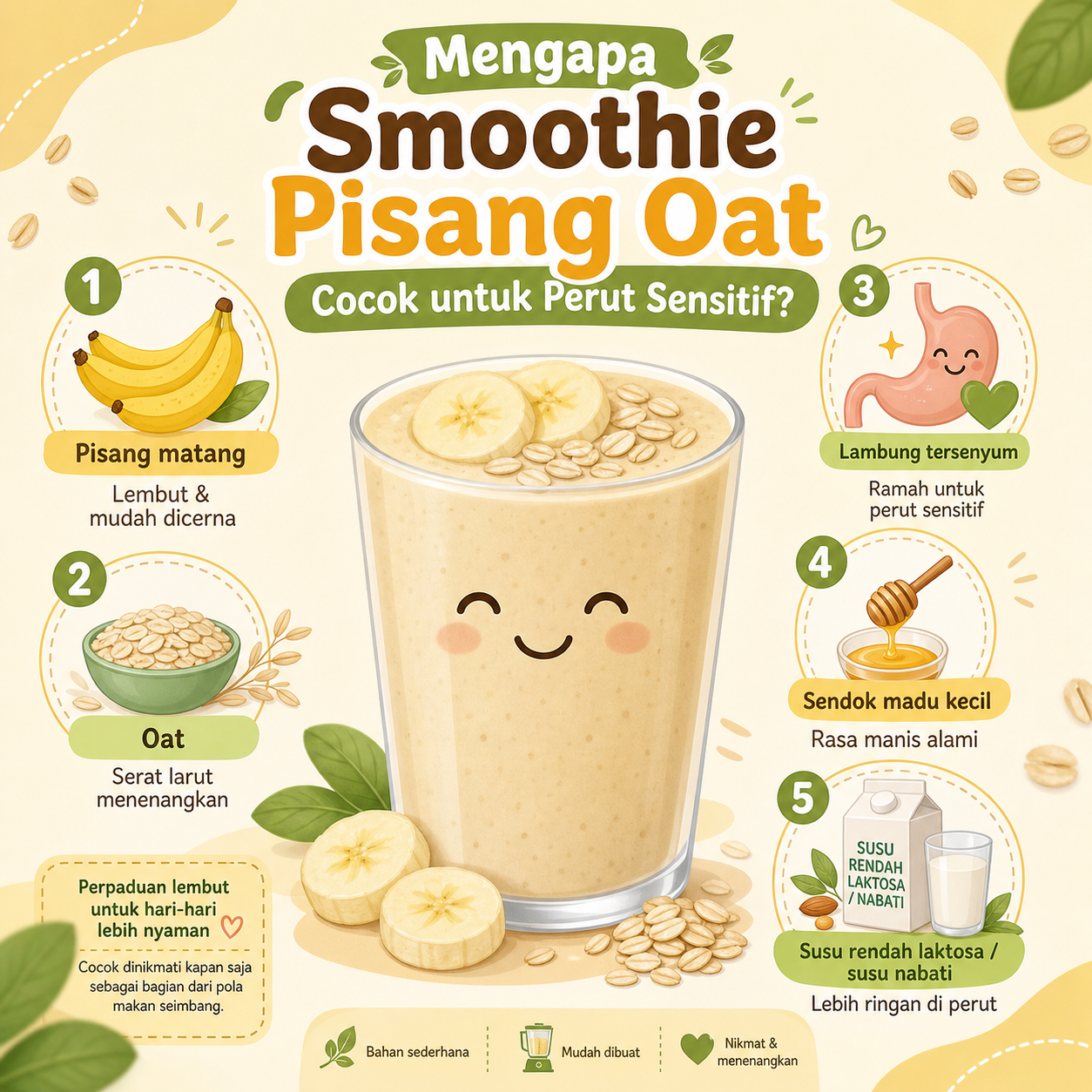 Mengapa Smoothie Pisang Oat Cocok untuk Perut Sensitif? - lambung