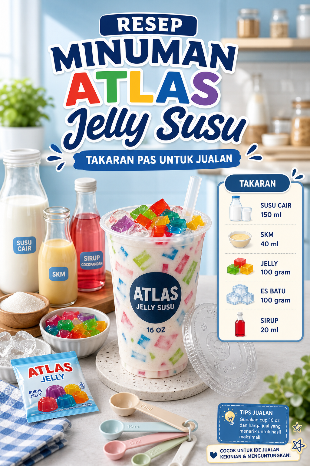 Resep Minuman Atlas Jelly Susu, Takaran Pas untuk Jualan - atlas