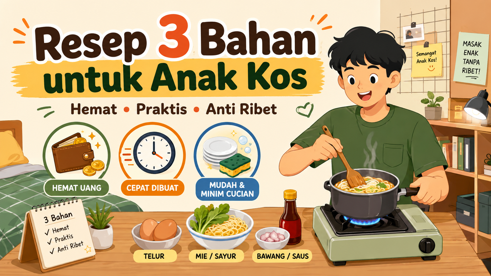 Kenapa Resep 3 Bahan Cocok untuk Anak Kos? - resep